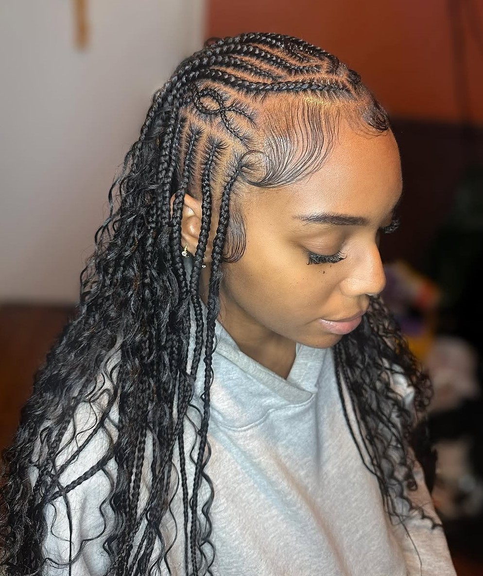 Wellenfutter in Zöpfen Frisuren