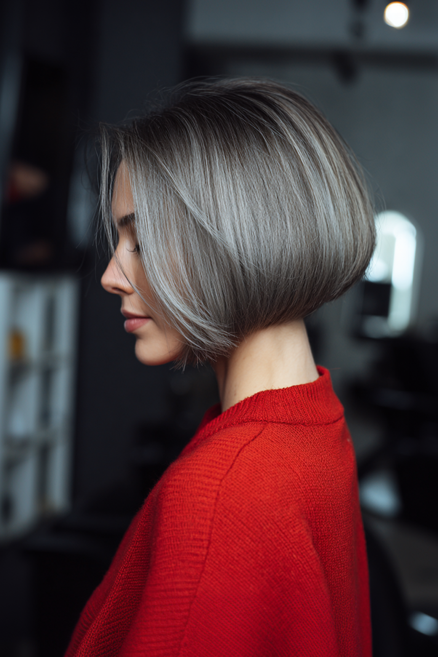 22. Wangenknochenbob in Stahlrauch (strukturierte Haarschnitte der Kinnlänge) - Kinnlänge strukturierte Haarschnitte