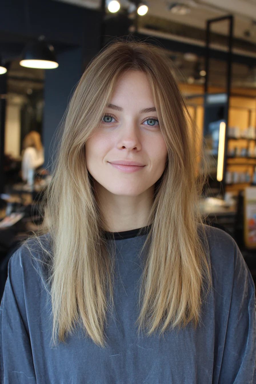 22. Dunkelblonder weicher Pyramidenschnitt (gerade Grunge-Frisuren) – gerade Grunge-Frisuren