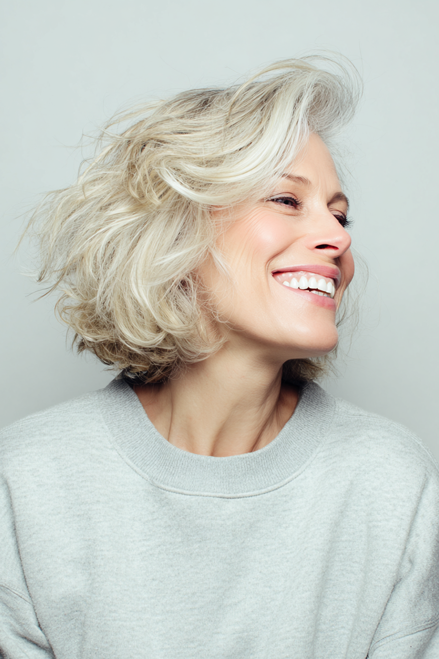 22. Flipper Shag mit Vanillecremesenden (moderne Frisuren für Frau über 40) - moderne Frisuren für Frau über 40