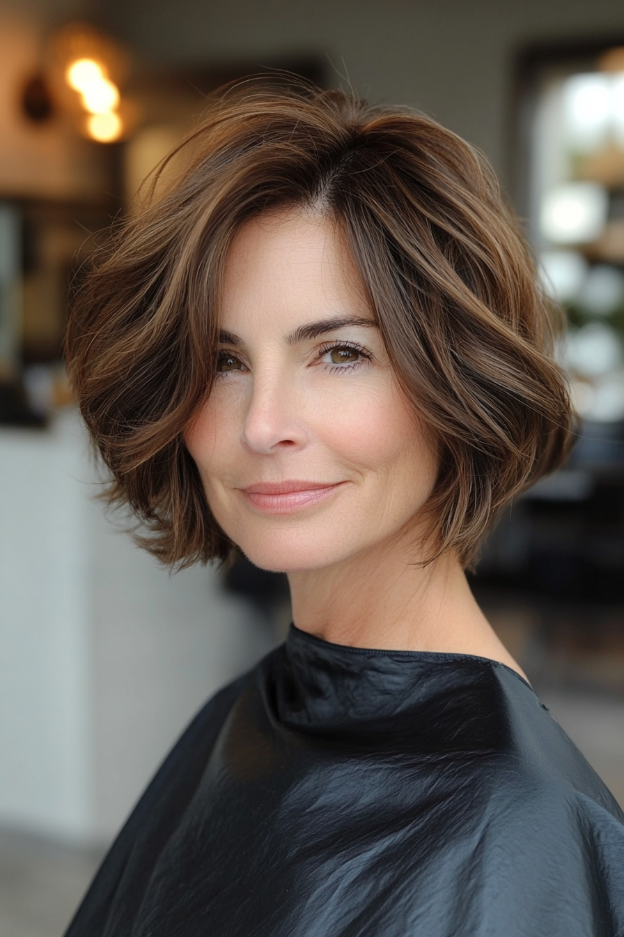 22. Bob mit reichen Mokka -Akzenten (Trendfrisuren für Frauen über 50) - Trendfrisuren für Frauen über 50