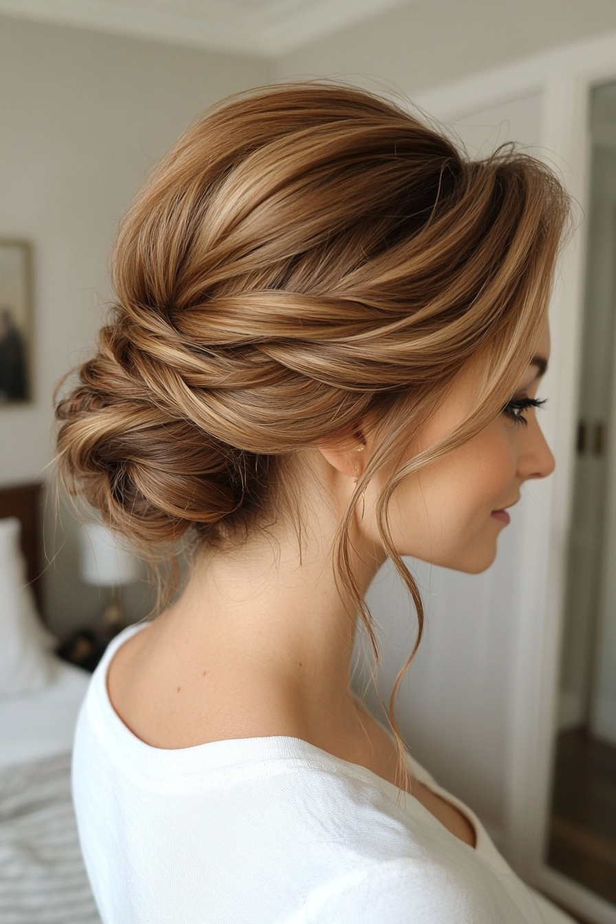 22. Loose French Twist in Sandy Brown (Hochsteckfrisuren für Frauen über 40) - Hochsteckfrisur für Frauen über 40