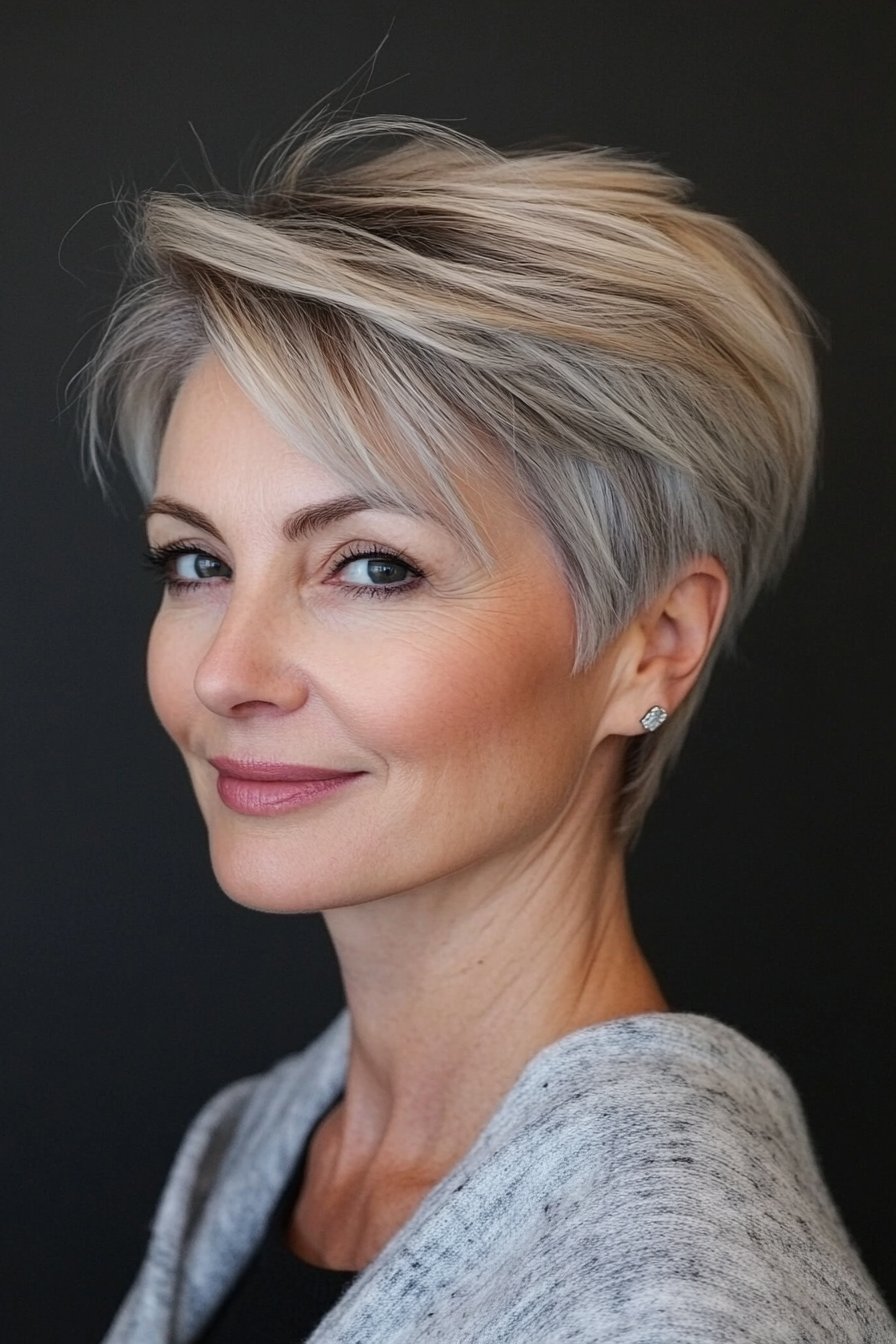 22. Natural Dark Blonde Pixie Cut (kurze Haarschnitte für Frauen über 60 mit feinem dünnem Haar) - kurze Haarschnitte für Frauen über 60 mit feinem dünnem Haar