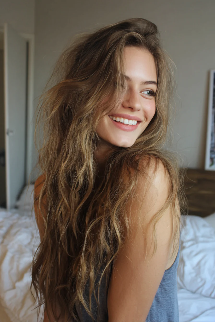 22. Sandige brünette Boho-Wellen (Boho-Frisuren) – Boho-Frisuren