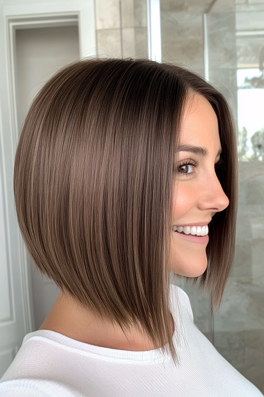 22. Voluminous Bob in kühlen Aschebraun (Bob -Haarschnitte für Frauen) - Bob -Haarschnitte für Frauen