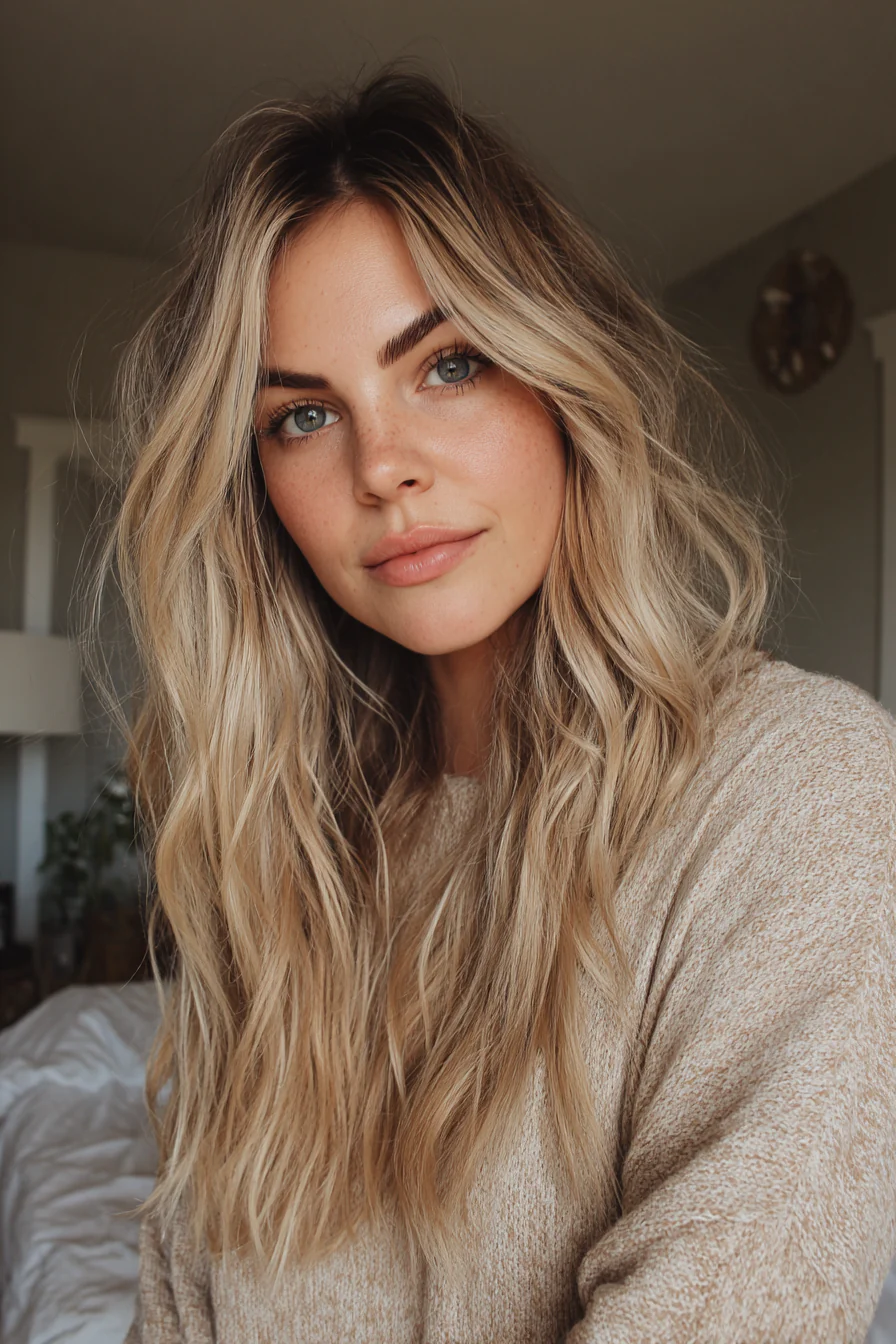 23. Beige-blond-geschichteter Übergang vom Lob zum Langhaar (Haarschnitte für langes Haar) – Haarschnitte für langes Haar