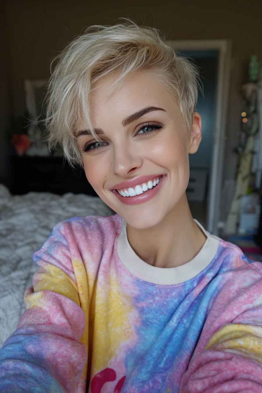 23. Unverbundener blonder Pixie-Schnitt (kurze blonde Frisuren) – Kurze blonde Frisuren