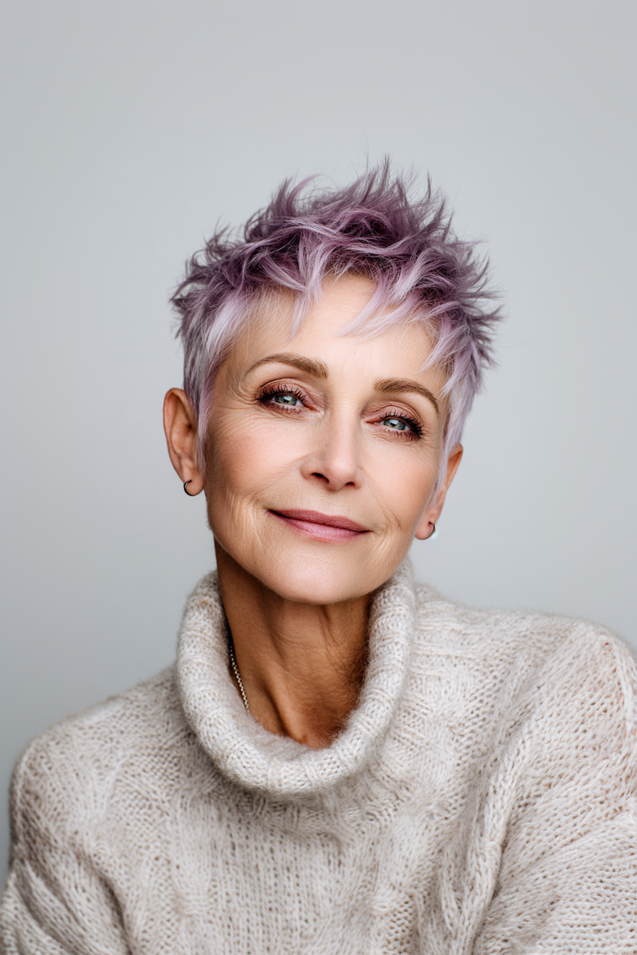 24. Klassiker Jet Black Mini Mohawk (Stachelfrisuren für Frauen über 50) - Stachelfrisuren für Frauen über 50