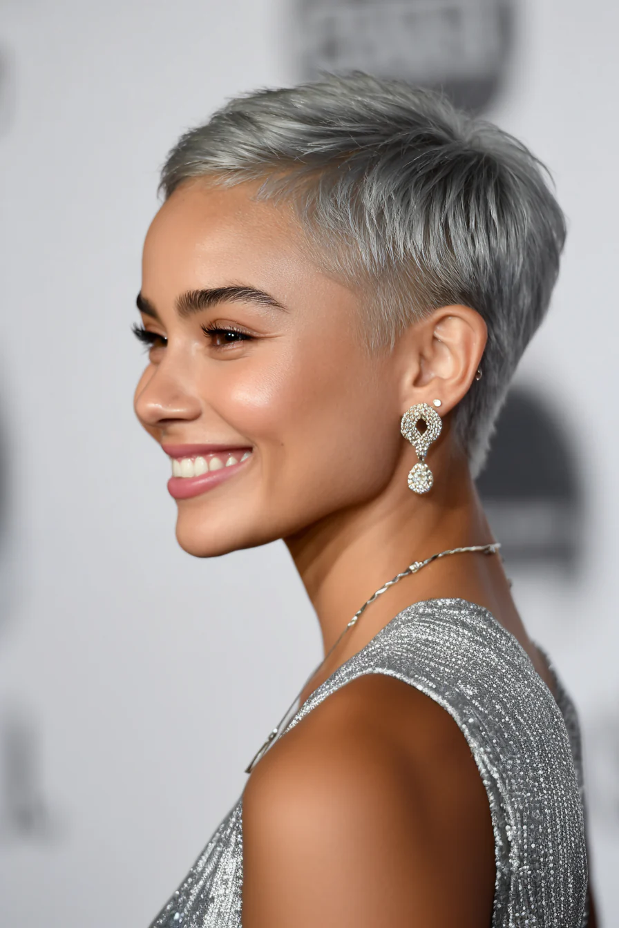 23. Eleganter Undercut in Silver Ash (kurze formelle Frisuren) – Kurze formelle Frisuren