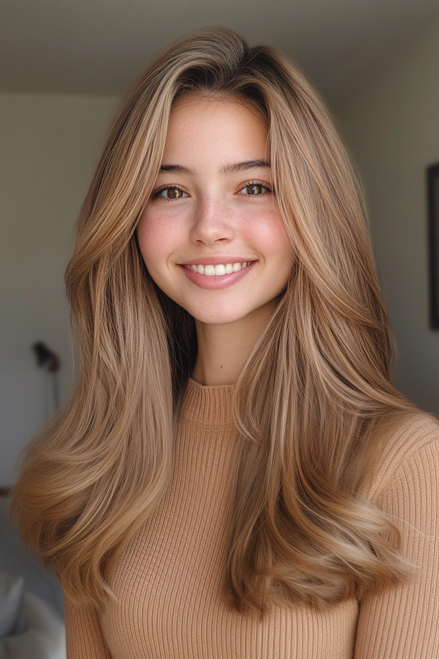 23. geschichtete sandbraune geschnittene mit sich verjüngten Vorder