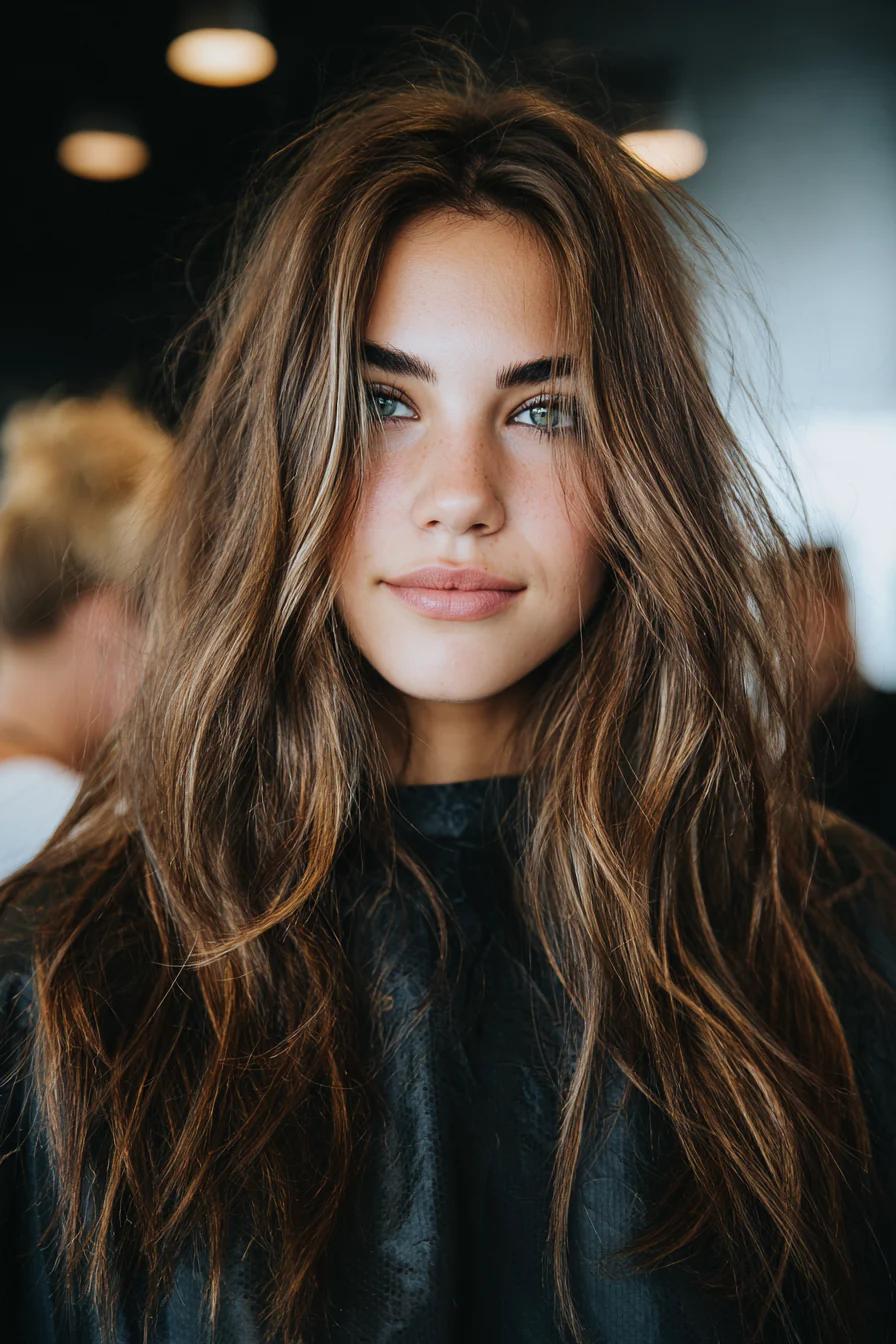 23. Milchschokolade-Federschnitt (Boho-Frisuren) – Boho-Frisuren