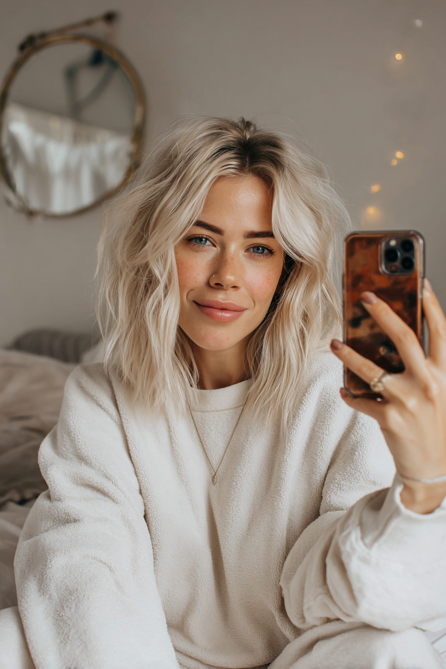 23. Ausgewachsener Bob in Neutralblond (Unordentliche blonde Frisuren) – Unordentliche blonde Frisuren