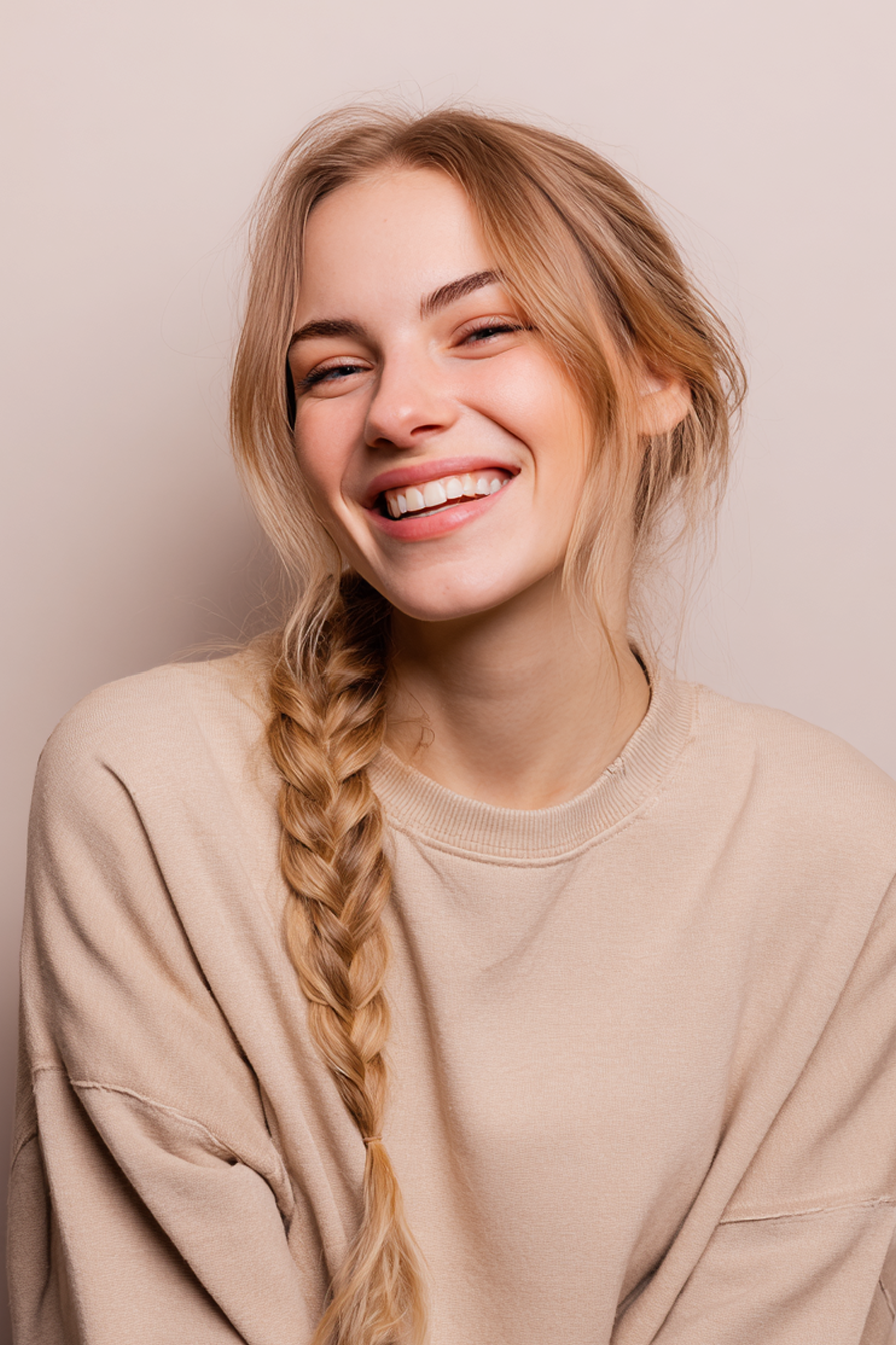 23. Einfache Halbbraid in warmer Blondine (einfache Frisuren) - einfache Frisuren