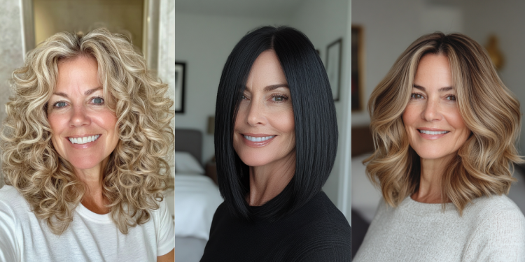 24 atemberaubende Frisuren des mittleren Teils für Frauen über 50