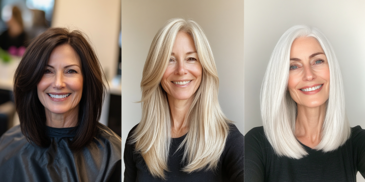 24 atemberaubende gerade Frisuren für ältere Frauen 2025