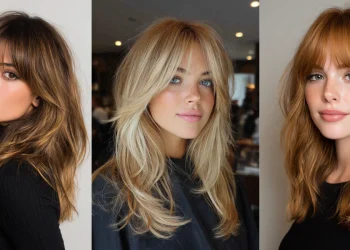 24 erfrischende mittellange Frisuren mit Pony