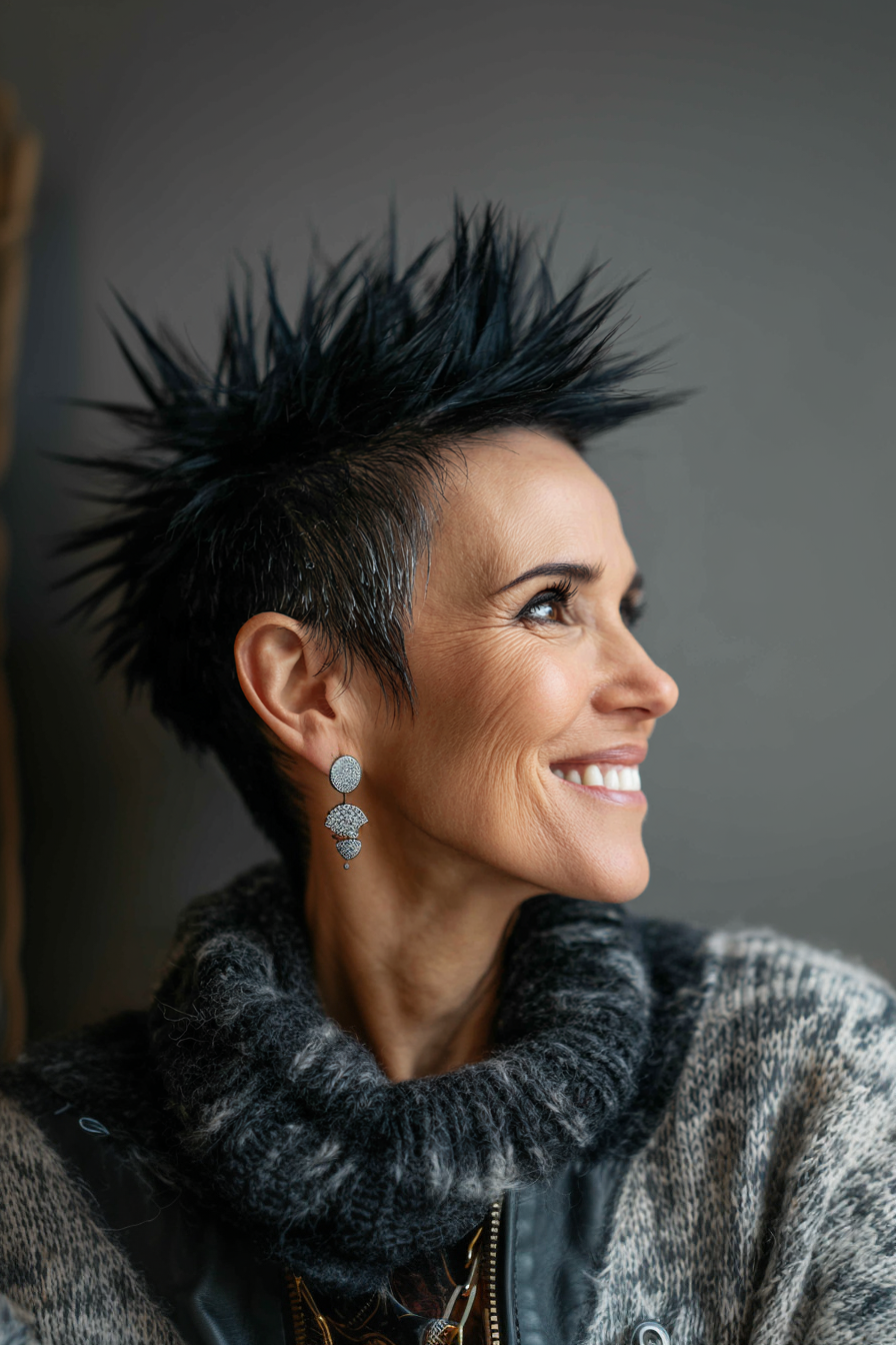 23. Dusty Mauve Tapered Pixie (Stachelfrisuren für Frauen über 50) - Stachelfrisuren für Frauen über 50