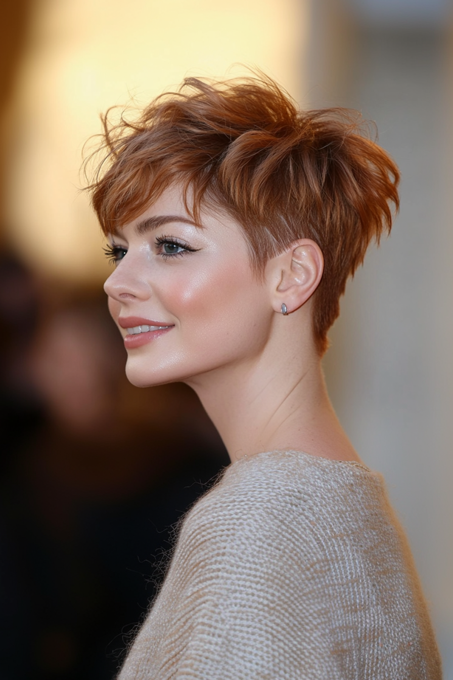 24. Zugeschnittene Federschichten in Roségold (geschichtete Haarschnitte für dünnes Haar) - geschichtete Haarschnitte für dünnes Haar