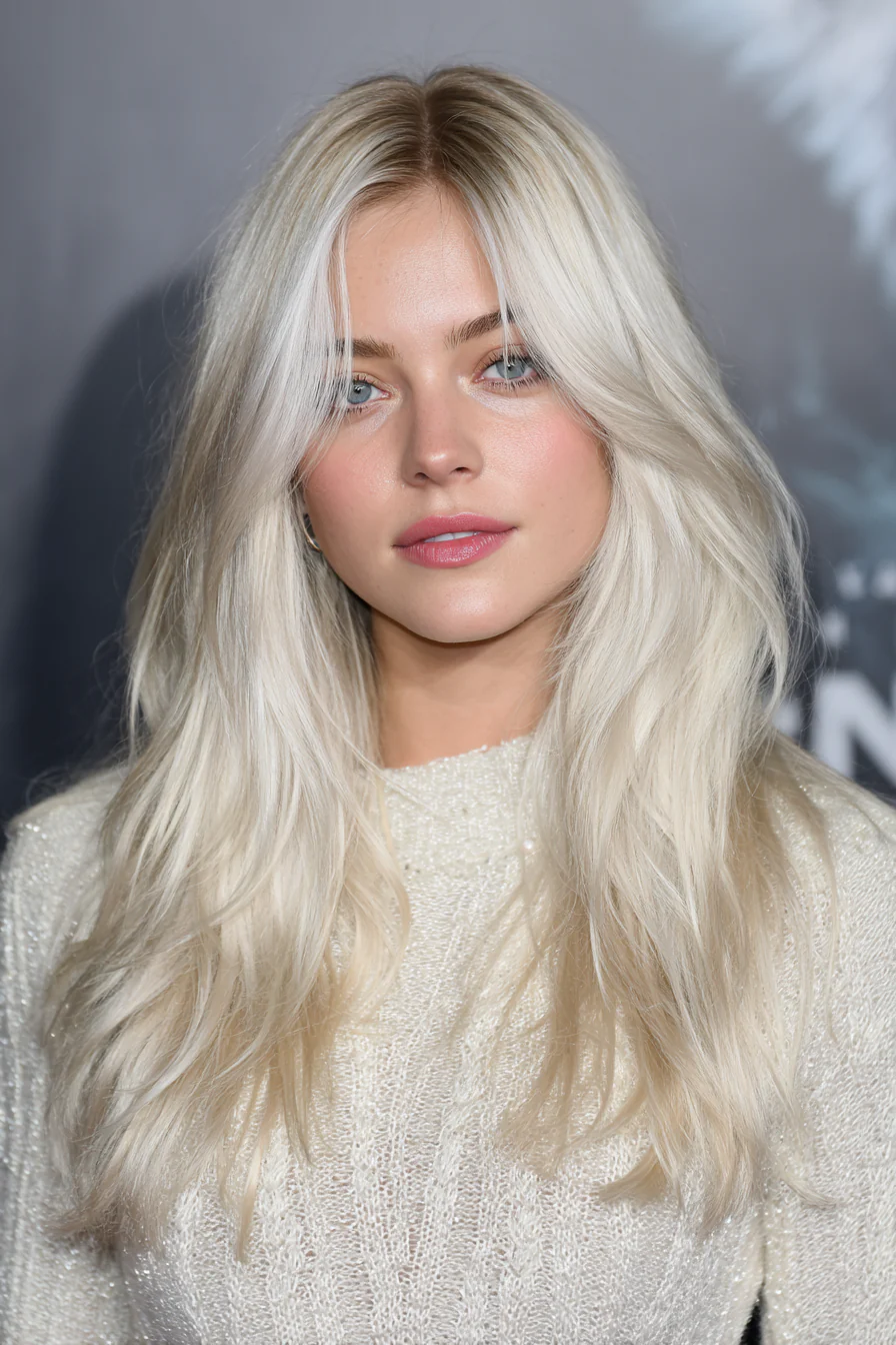 24. Von Meerjungfrauen inspirierte Stufen mit pastellfarbenem Perlblond (lange Stufenhaarschnitte für Damen) – Lange Stufenhaarschnitte für Damen