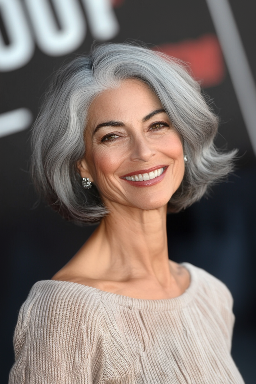 24. Pixie -Bob -Hybrid in Platingrau (Frisuren für ältere Frauen mit grauem Haar) - Frisuren für ältere Frauen mit grauem Haar