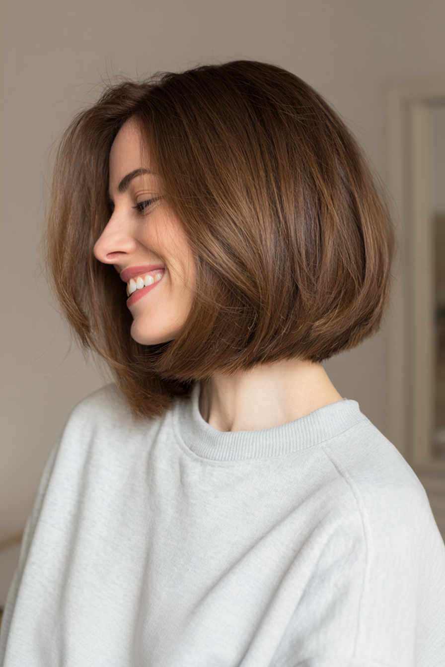 24. Polierte Kastanienschulter Bob (alte Geldhaarschnitte) - Alte Geldhaarschnitte