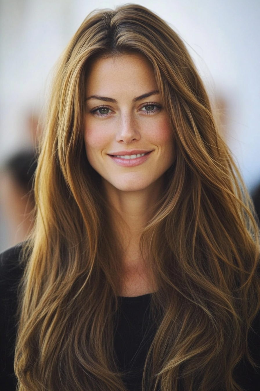 24. sandbraune wispy Enden (lang geschichtete Haarschnitte) - lang geschichtete Haarschnitte