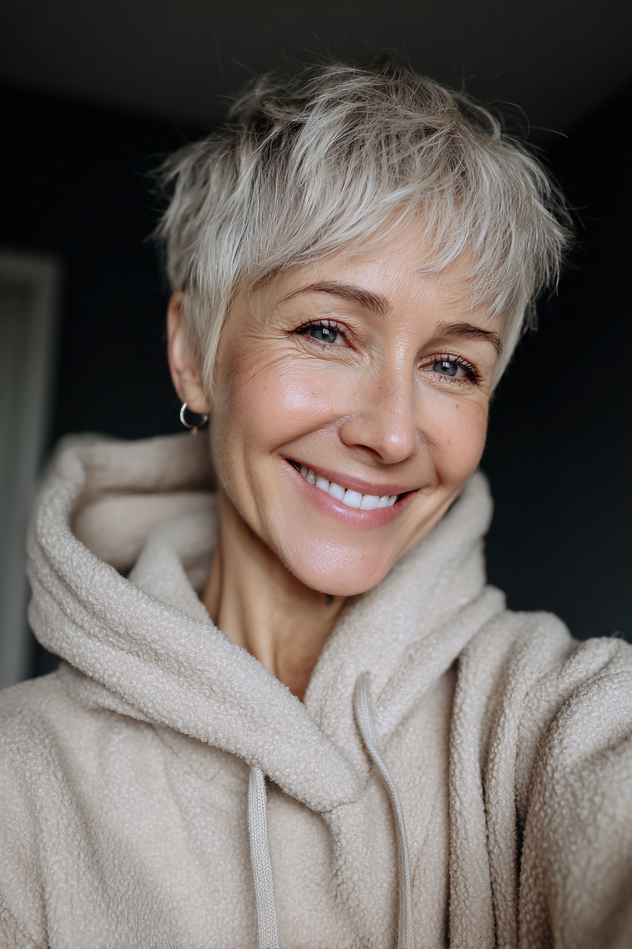 24. Vanilla Cream Pixie Bob (Sehr kurze Frisuren für Frauen über 40) – Sehr kurze Frisuren für Frauen über 40