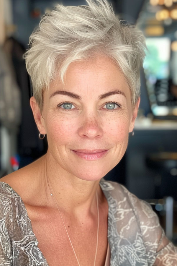 Silberspiky Pixie Haircut