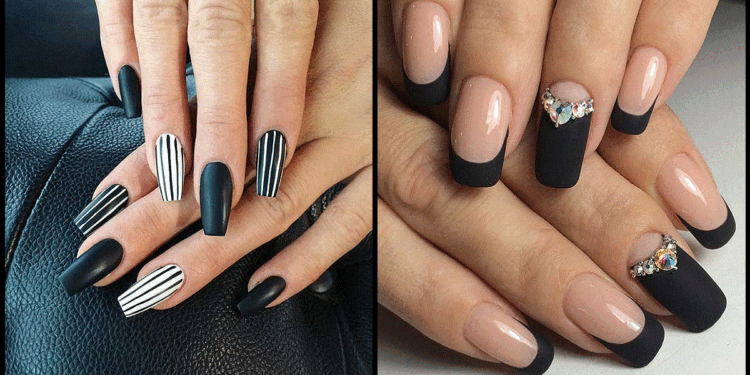 23 nervöse schwarze Nageldesigns