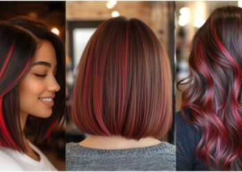 26 heißeste braune Haare mit roten Highlights