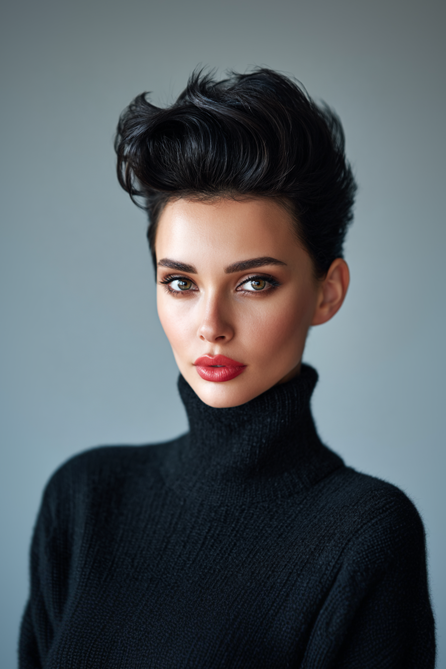 25. Rockabilly Quiff in Jet Black (Frisuren der 80er Jahre für Frauen) - 80er Jahre Frisuren für Frauen