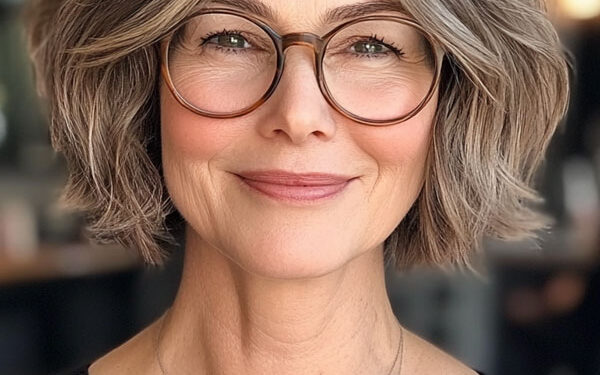 24 Bob -Haarschnitte für Frauen über 60 mit Brille