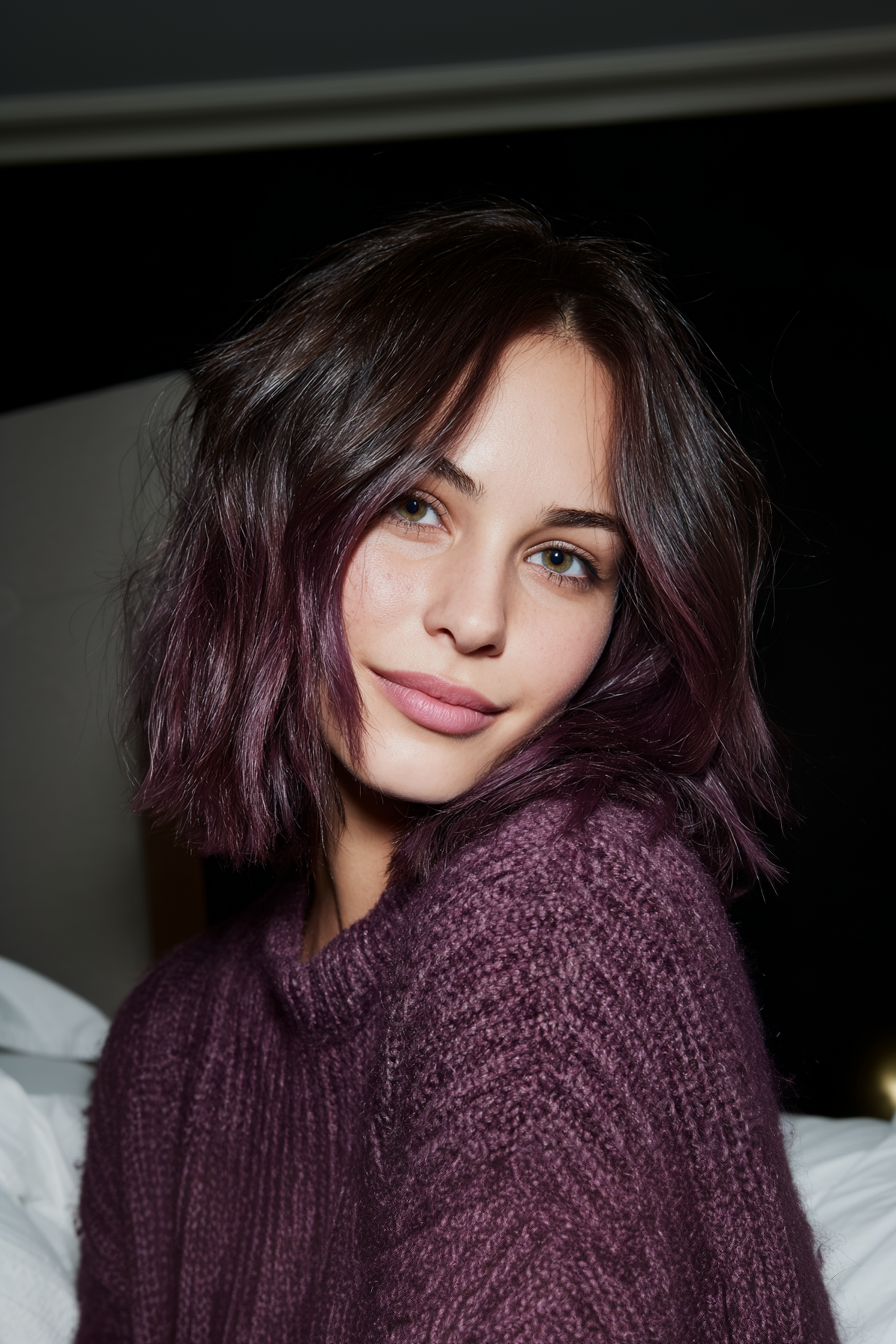 26. Kinnschreiber -Stumpfkotel in gedämpfter Pflaum