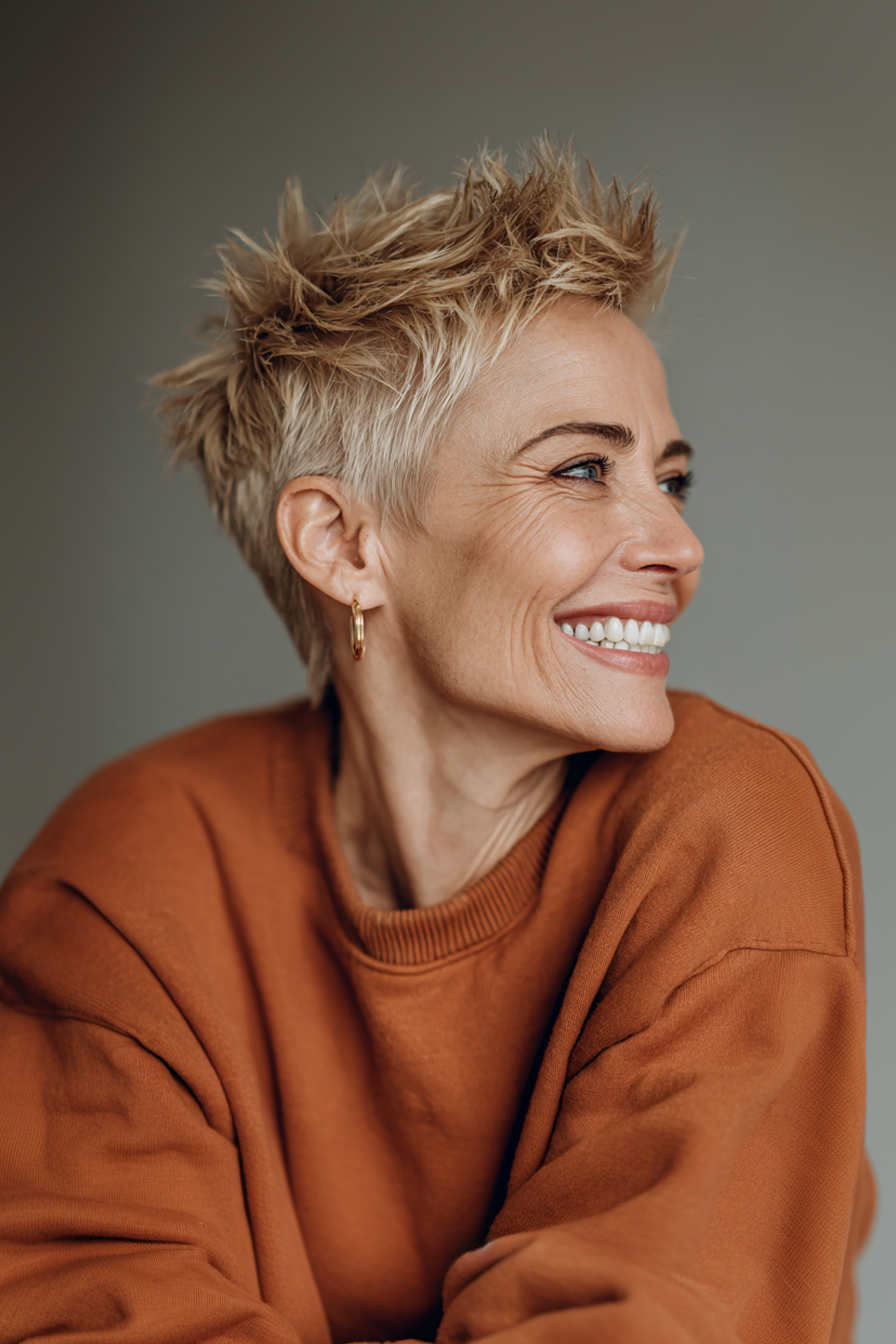26. Spiky Cinnamon Crop (Stachelfrisuren für ältere Frauen) - Stachelige Frisuren für ältere Frauen