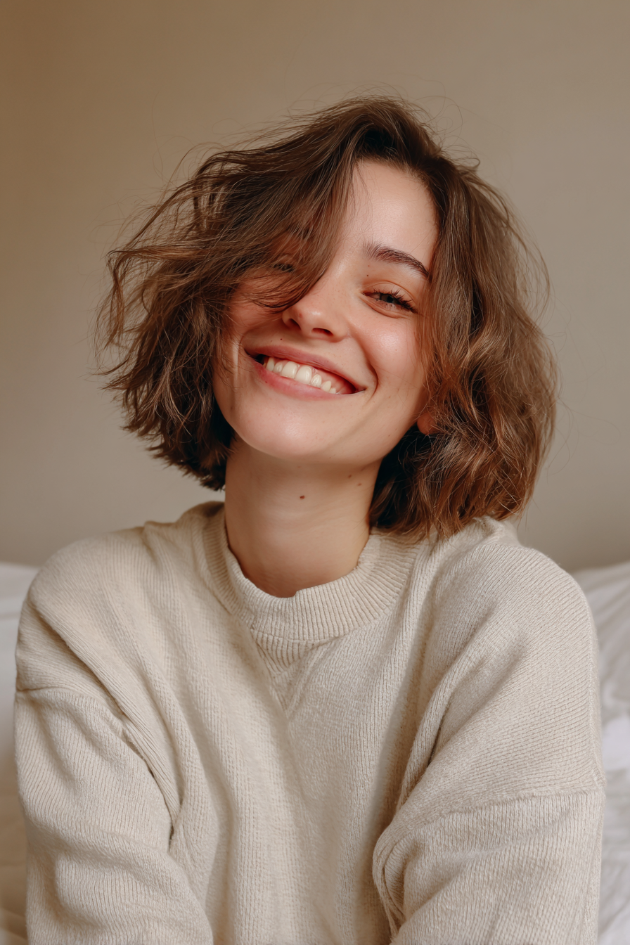 26. versteckte Bob mit dimensionalem braunen (einfachen Frisuren) - einfache Frisuren