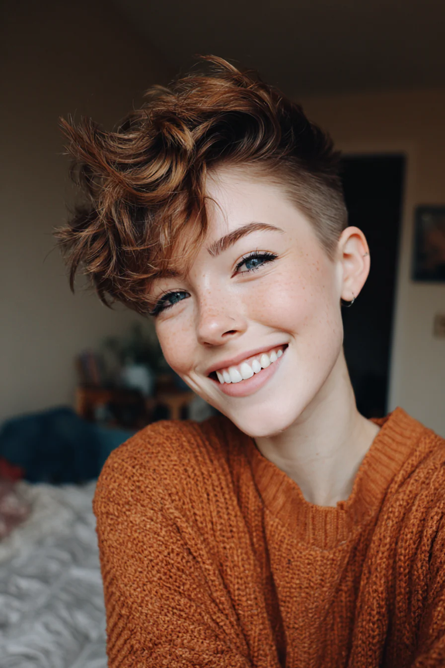 26. Undercut mit stückigen Schichten in hellem Kupfer (Undercut-Haarschnitte) – Undercut-Haarschnitte