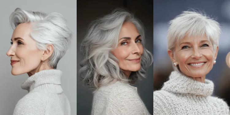 27 atemberaubende Frisuren für Frauen über 60 mit grauem Haar 2025