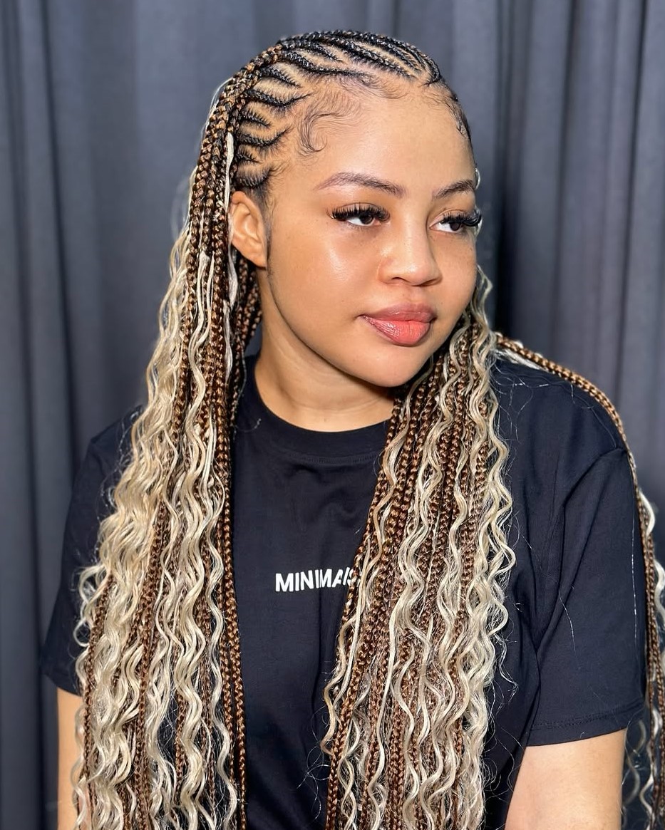 Futter in Zöpfen mit Farbe