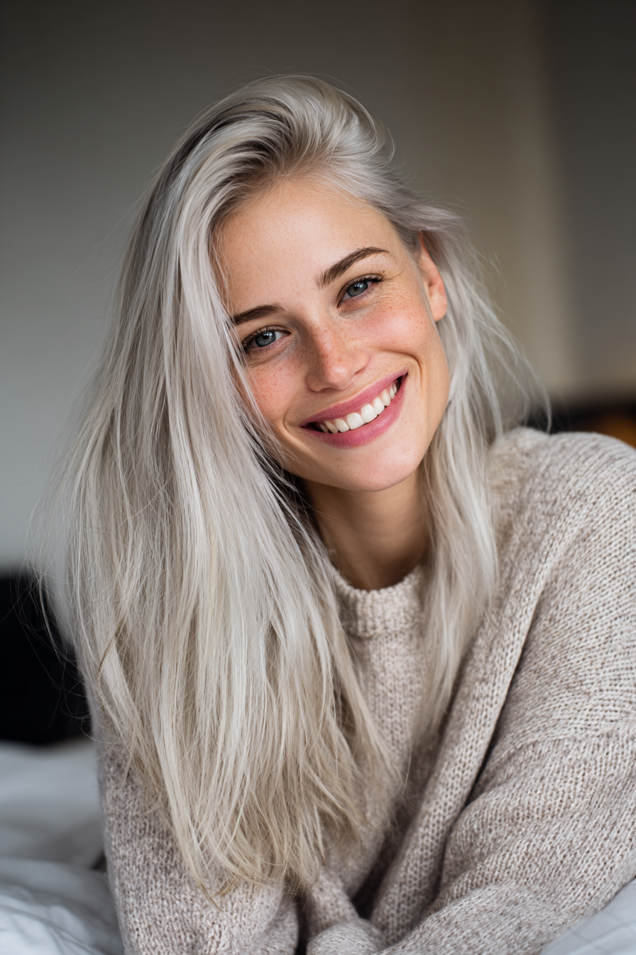 27. Elegantes Seitenteil in Silberblond (alte Geldfrisuren) - Alte Geldfrisuren