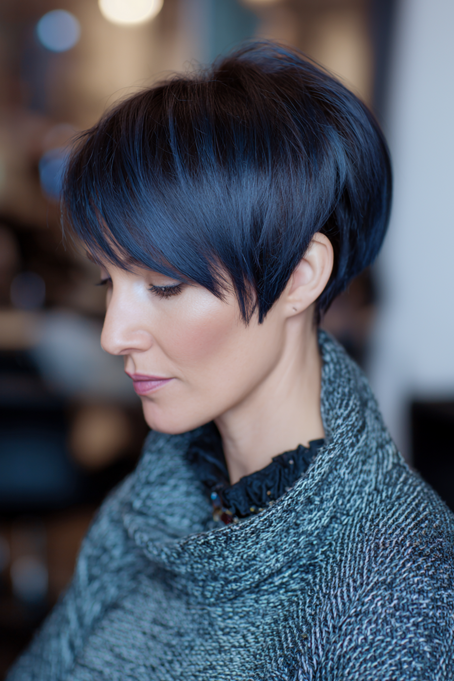 27. Midnight Blue Short Crop (Sehr kurze Frisuren für Frauen über 40) – Sehr kurze Frisuren für Frauen über 40