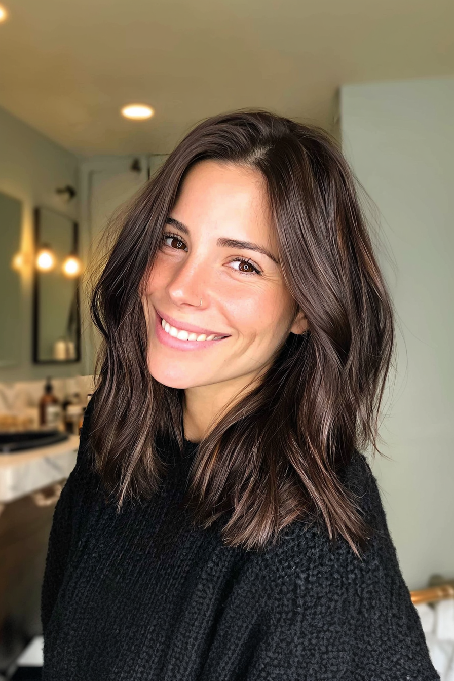 27. Rundes Lob mit Espressomedizin (mittelgroße Haarschnitte für feines Haar) - mittelgroße Haarschnitte für feines Haar