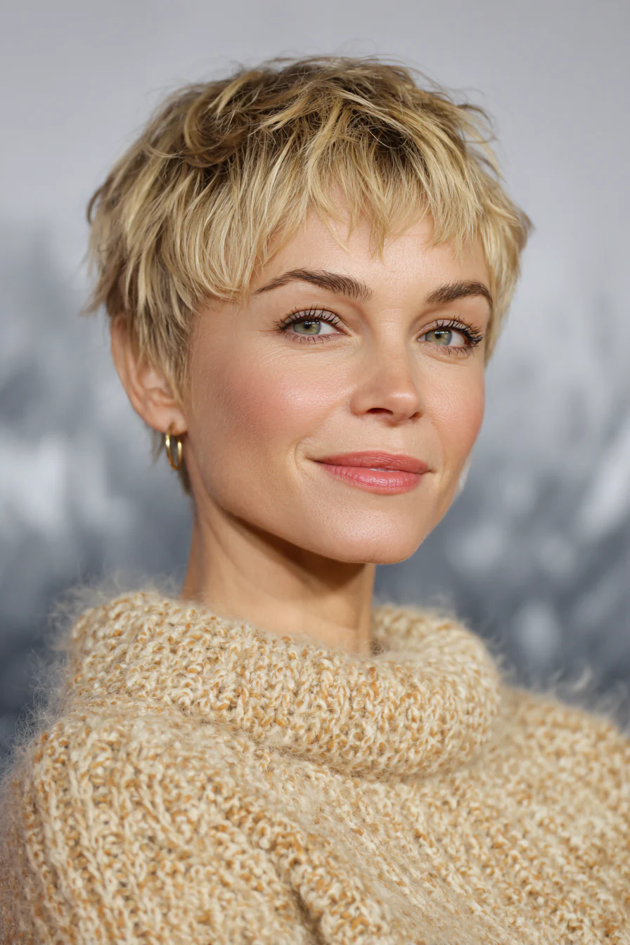 27. Kurze blonde Pixie mit natürlicher Textur (kurze blonde Frisuren) – Kurze blonde Frisuren