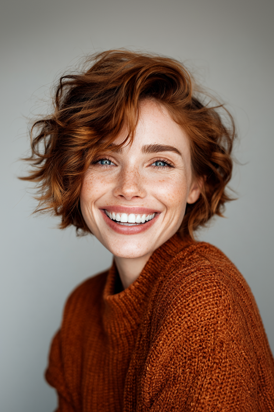 27. warme kasturn strukturierte Ernte (Frisuren für ältere Frauen mit welligem Haar) - Frisuren für ältere Frauen mit welligem Haar