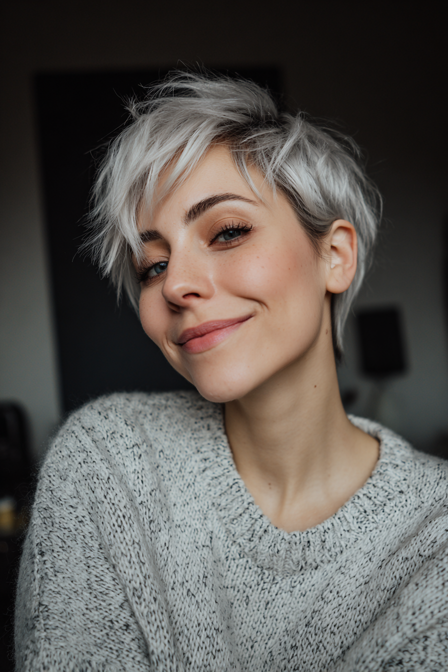 3. abgehackte Pixie mit Platinspitzen (abgehackte geschichtete Frisuren) - abgehackte geschichtte Frisuren