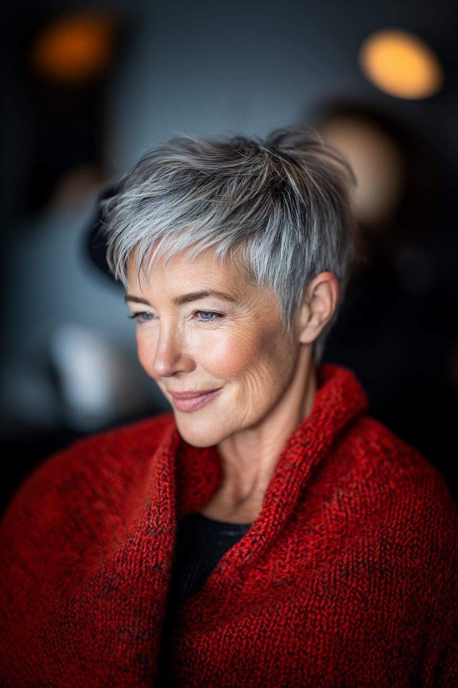 3. Klassische Salz-Piepper-Ernte (kurze Pixie-Frisuren für ältere Frauen)-kurze Pixie-Frisuren für ältere Frauen