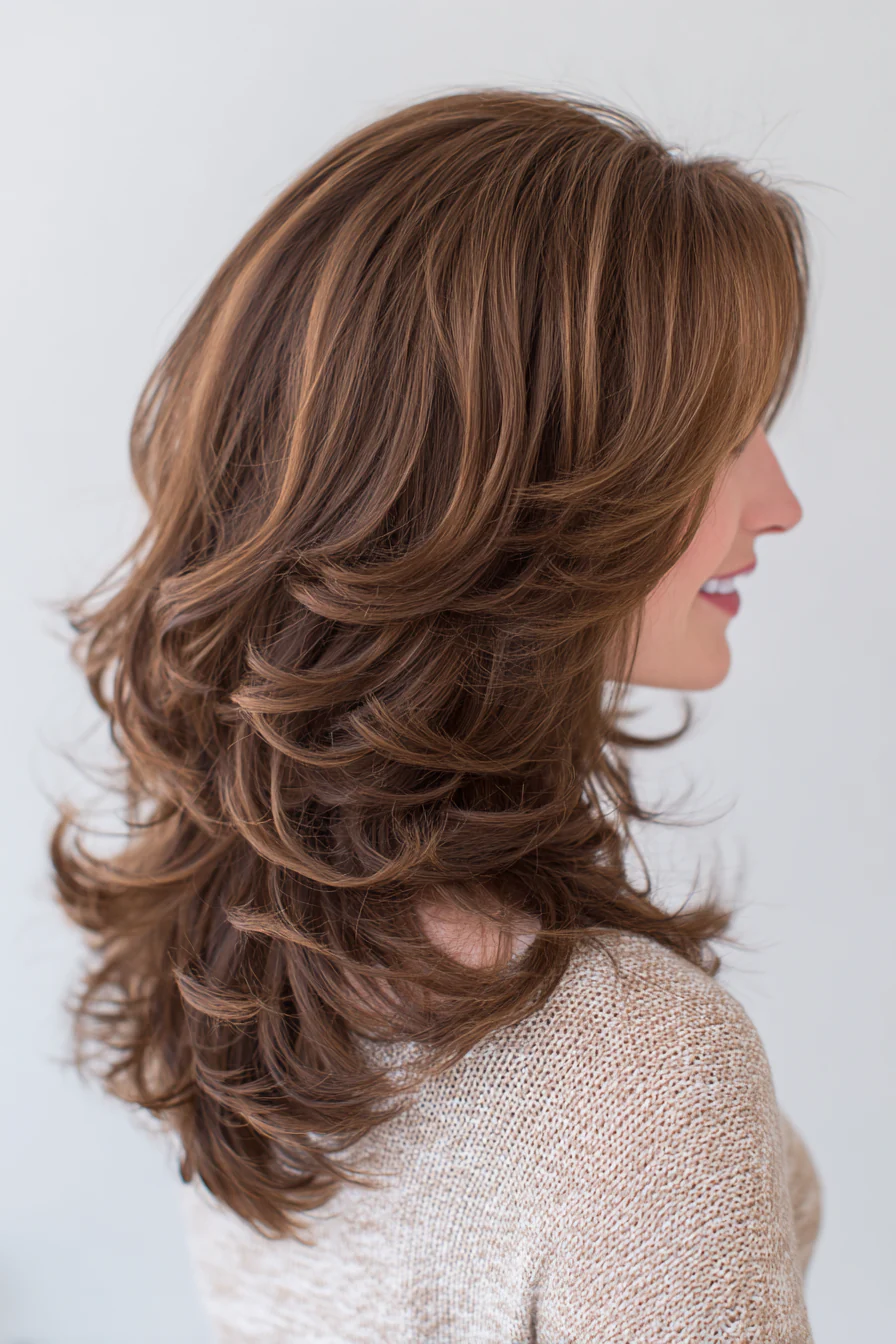 3. Layered Mocha Spiral Shag (Layered Curly Hairstyles) – Layered Curly Hairstyles