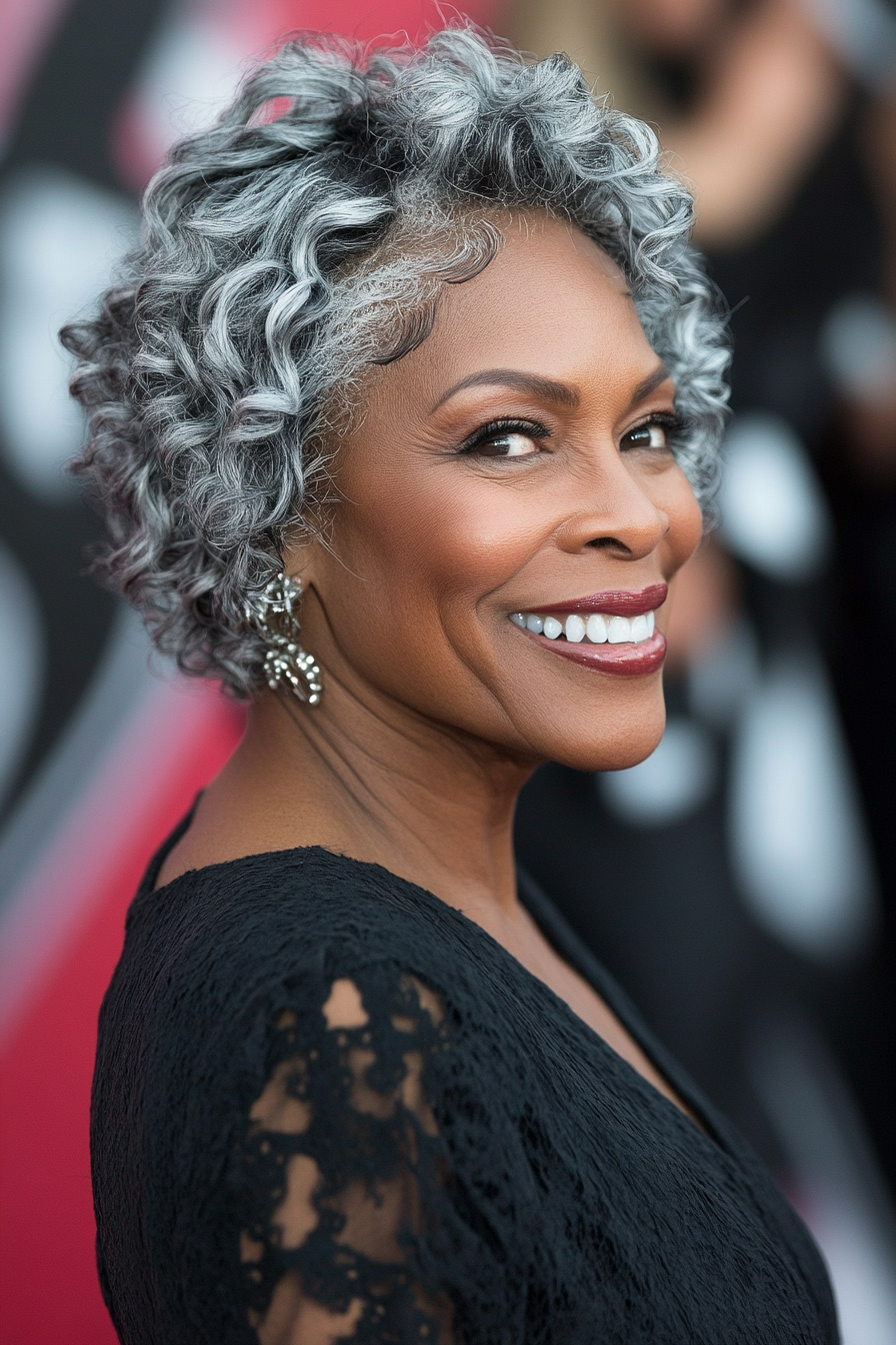 3.. Salt-and-Prepper-Ernte (kurze Frisuren für schwarze Frauen über 60)-kurze Frisuren für schwarze Frauen über 60