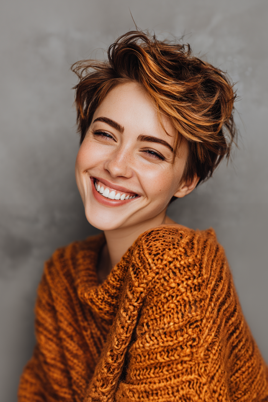 3. Strukturpixie mit Kupferhighlights (Pixie Frisuren) - Pixie Frisuren