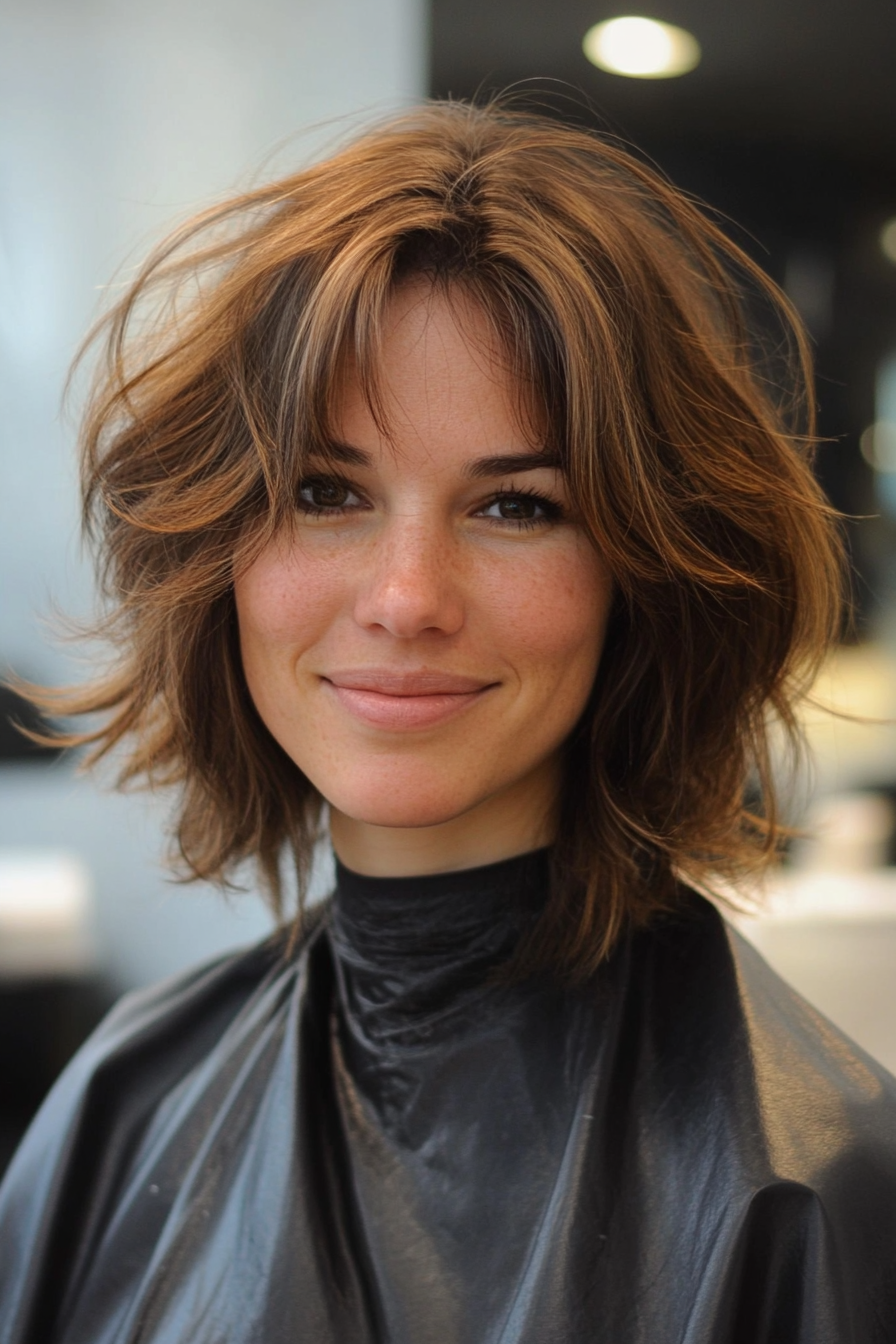 3.. Tosled Mokka mittelgroße Shag (zottelige Haarschnitte für dickes Haar) - zottelige Haarschnitte für dickes Haar