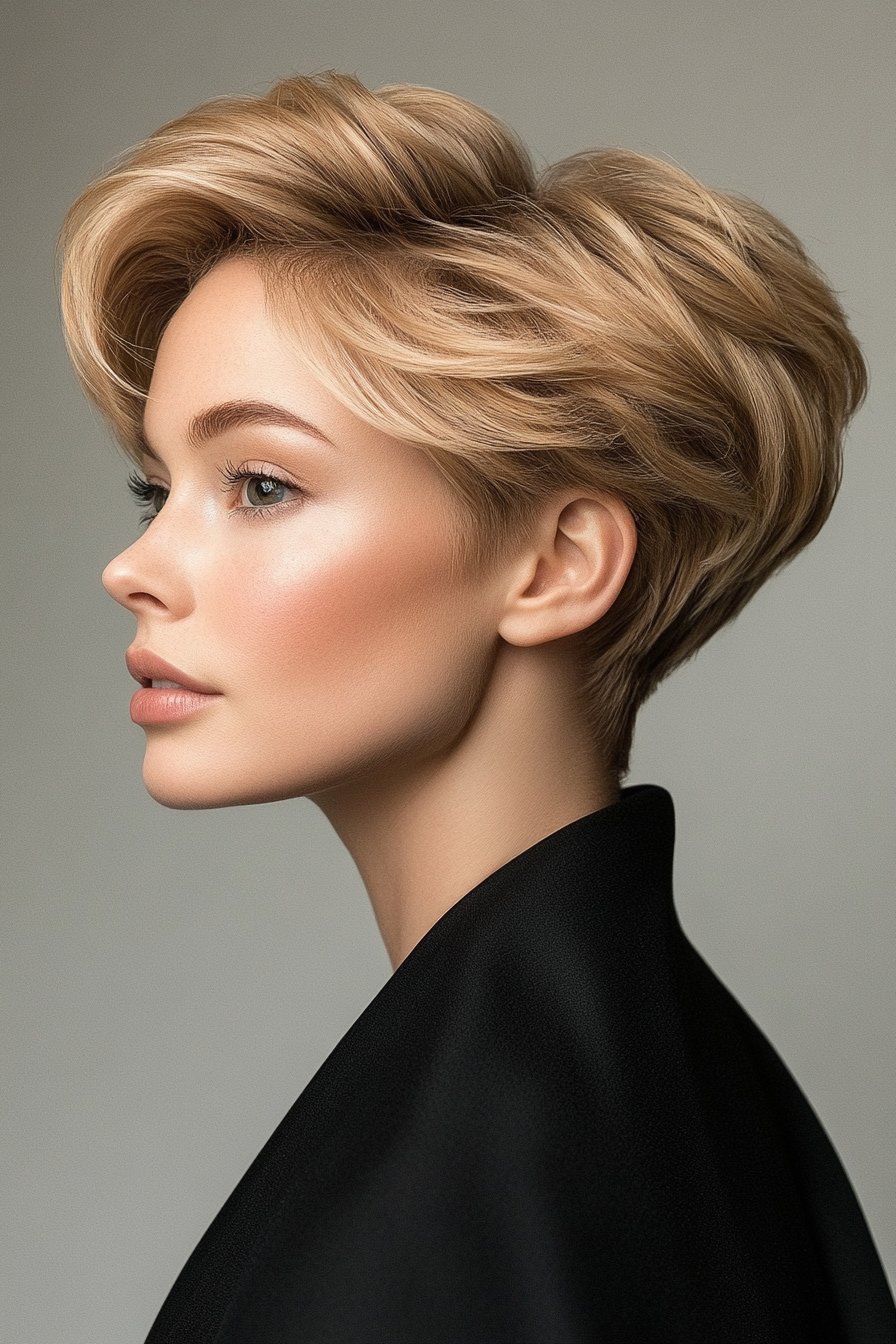 3. Warme Honig -sich verjüngende Ernte (elegante kurze Frisuren für ältere Frauen) - Elegante kurze Frisuren für ältere Frauen